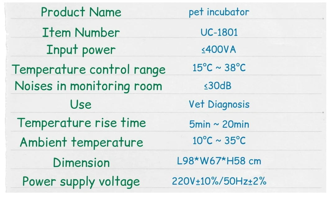 Puppy Incubator ICU for Pet Care and Veterinarian Dog Incubator